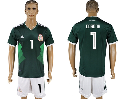 Mexico #1 Corona Green Home Soccer Country Jersey - Click Image to Close
